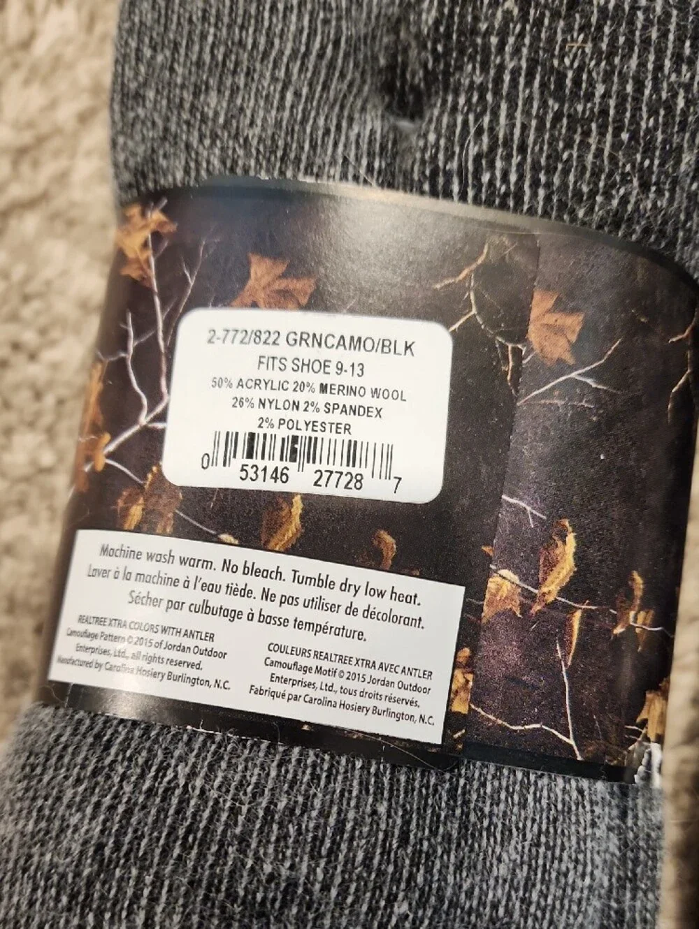 Realtree Merino Wool Blend Sock 2 Pair Pack - Men’s Outdoor Performance